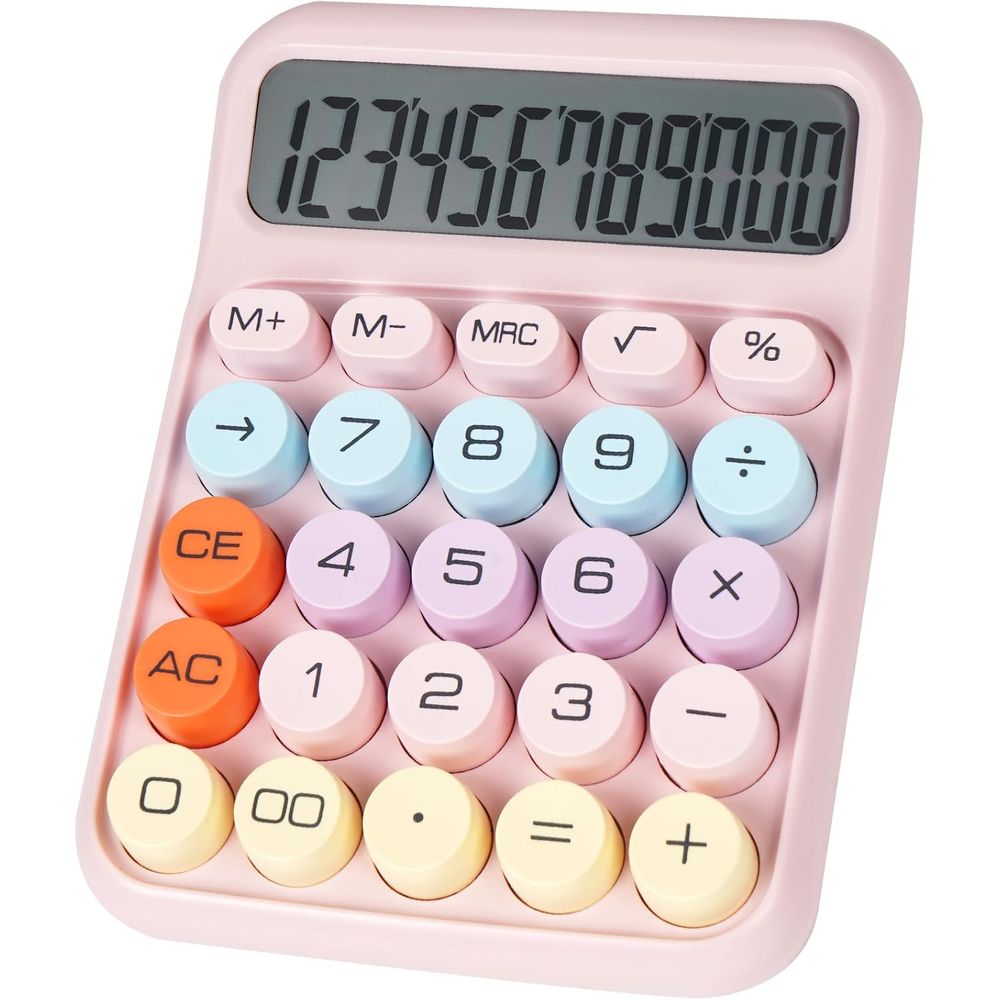 Woodworking Teacher - Large LCD Display Pink Desk Calculator