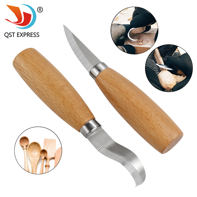 Woodworking Ideas - Stainless Iron Carving Knife Beech Wood