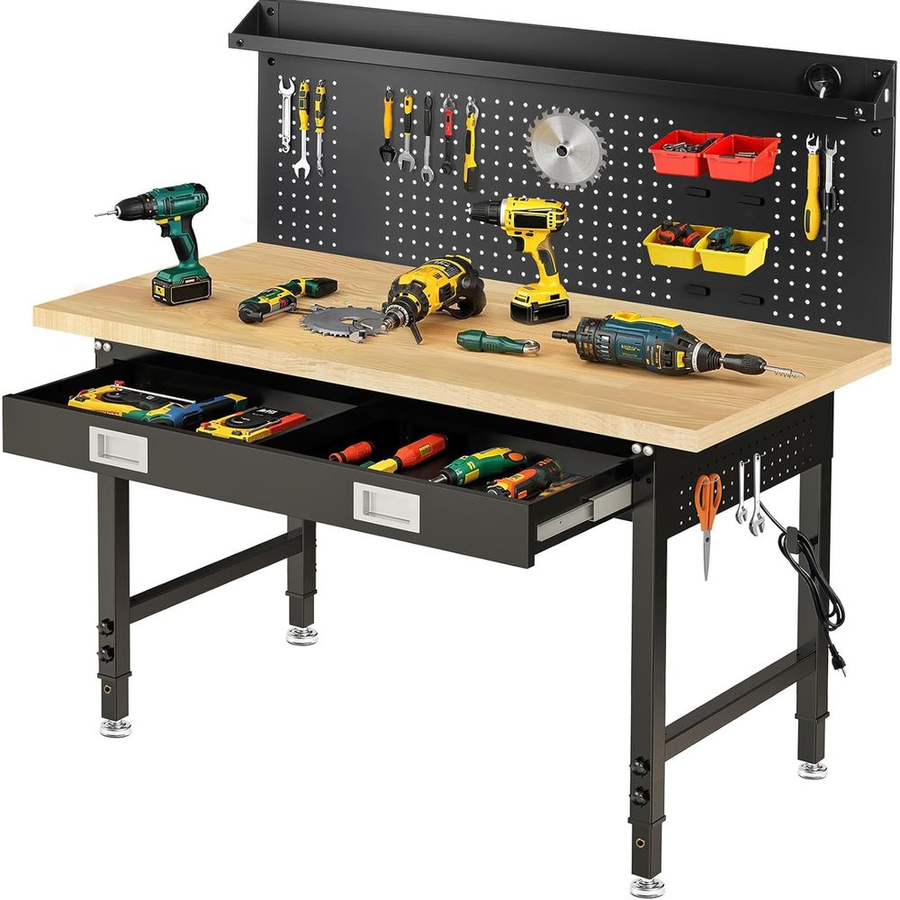 60 Adjustable Workbench with D - Woodworking Garage avis et prix