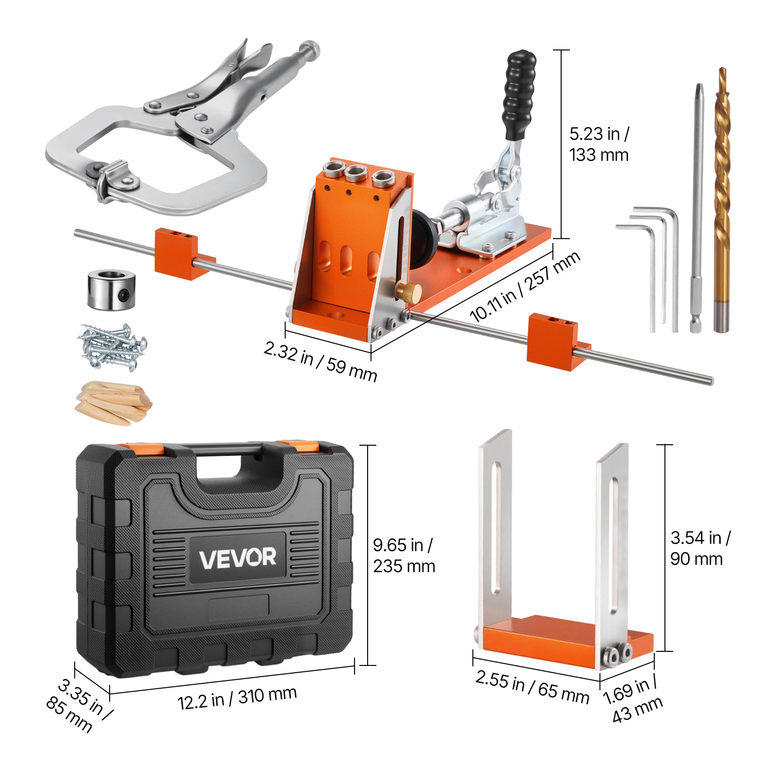 VEVOR Pocket Hole Jig Kit, 1/2 - Woodworking Drill Bits avis et prix