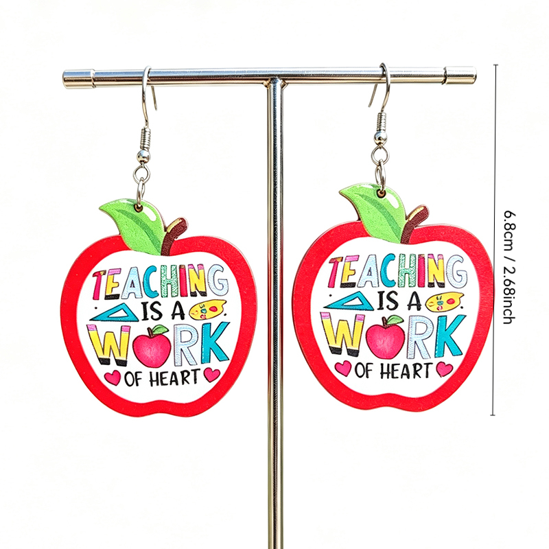 Cute Red Apple Teacher Quote D - Woodworking Teacher avis et prix