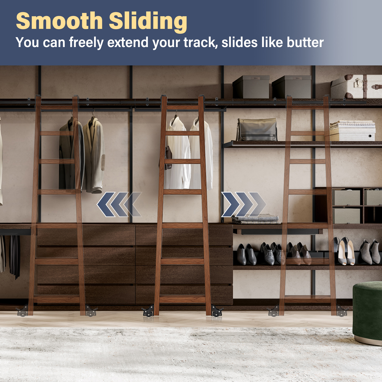 Rolling Library Ladder Hardwar - Woodworking Lofts avis et prix