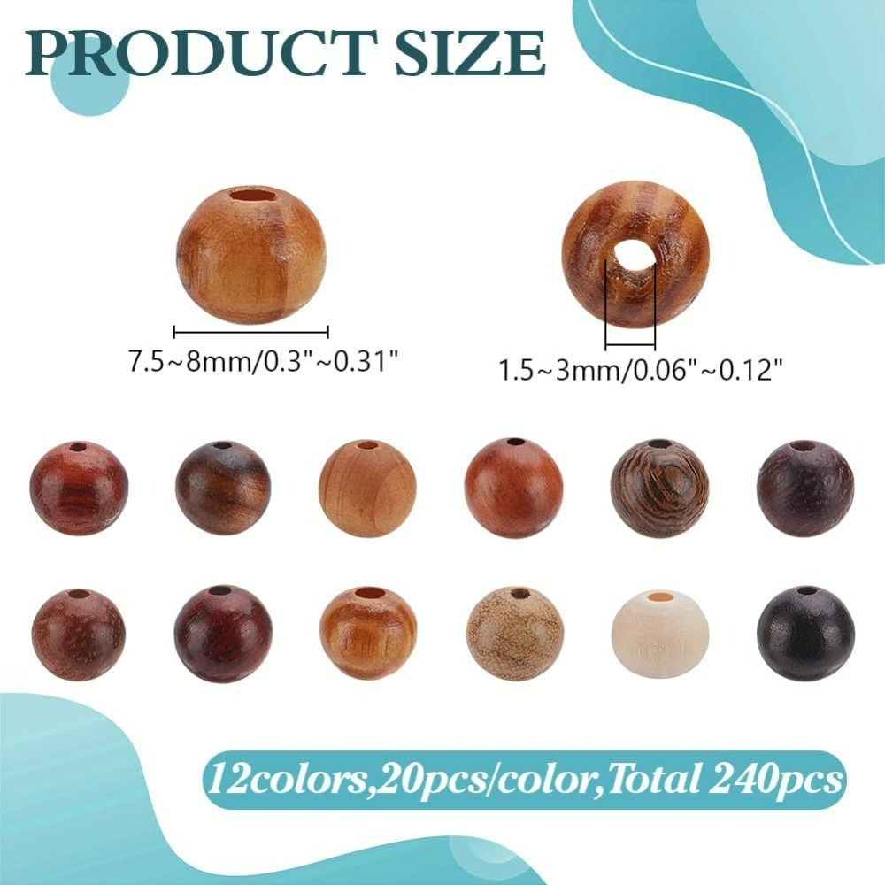 240Pcs 12 Colors Wood Round Be - Woodworking Hobbies avis et prix