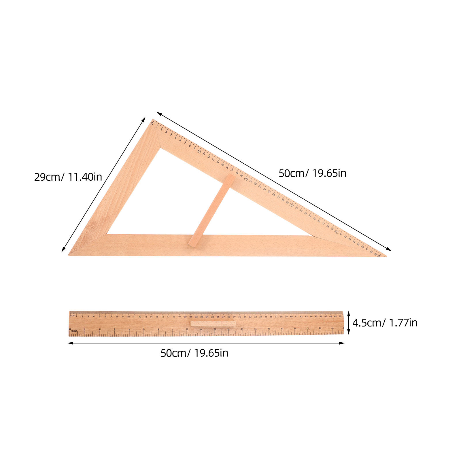 2Pcs Wooden Measuring Ruler 50 - Woodworking Teacher avis et prix