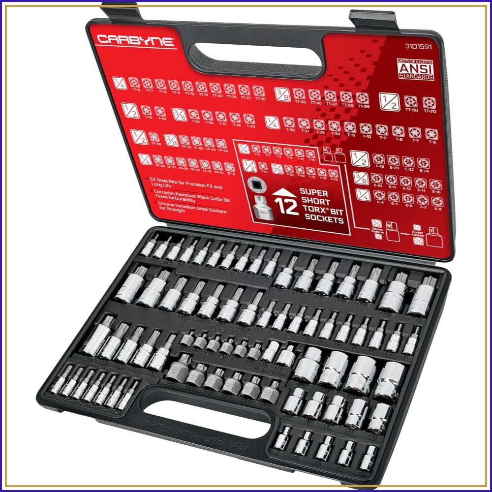 74-Piece Torx Bit & E-Torx Soc - Woodworking Drill Bits avis et prix