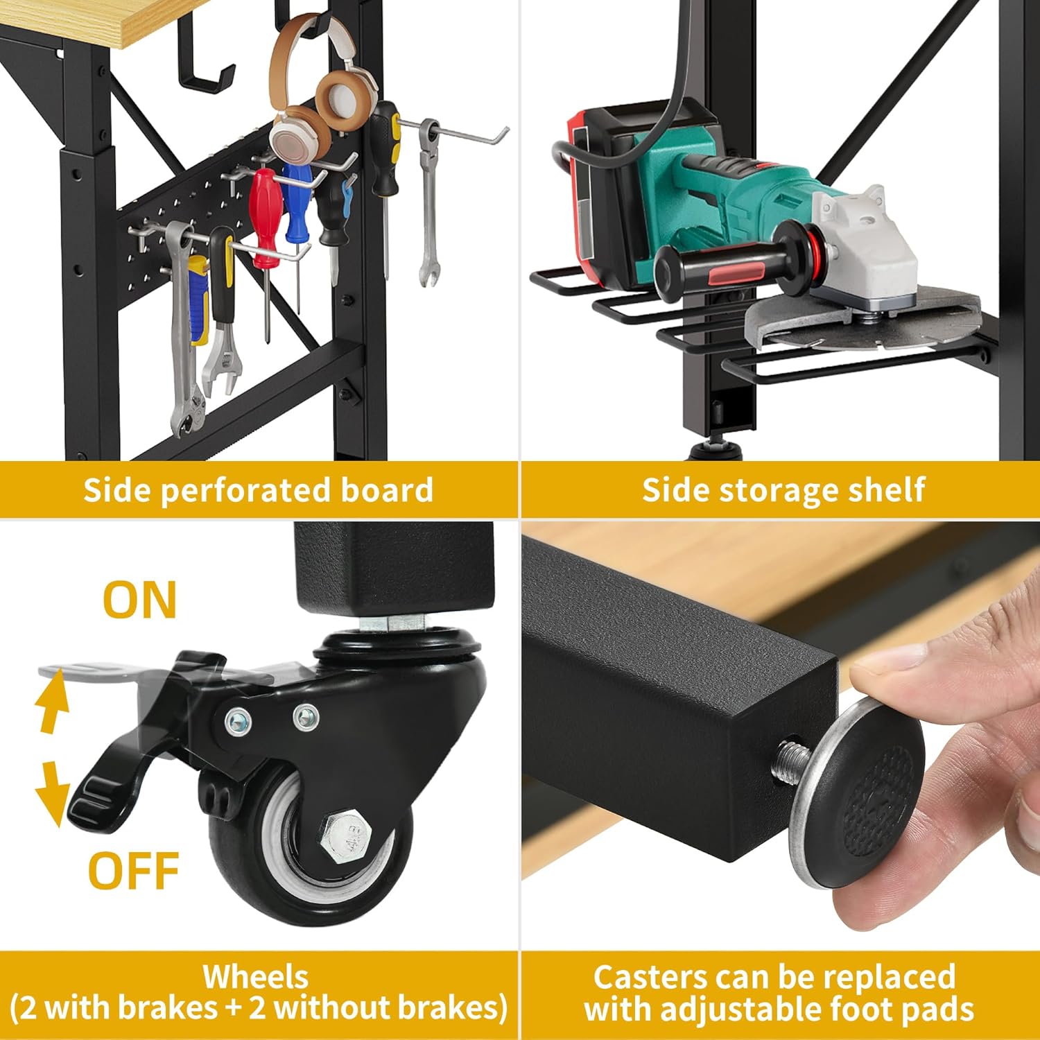 Work Bench With Wheels Pegboar - Woodworking Garage avis et prix