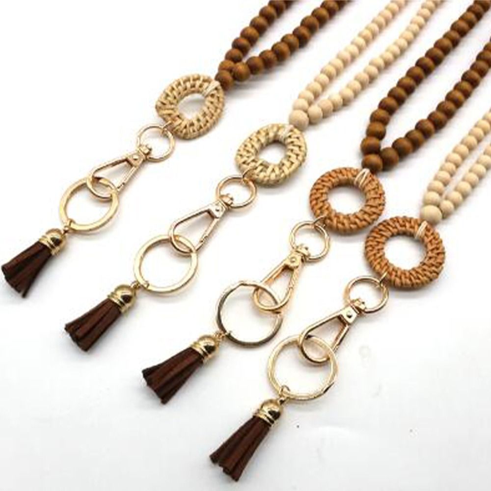 New Rattan Wood Bead Lanyard K - Woodworking Teacher avis et prix