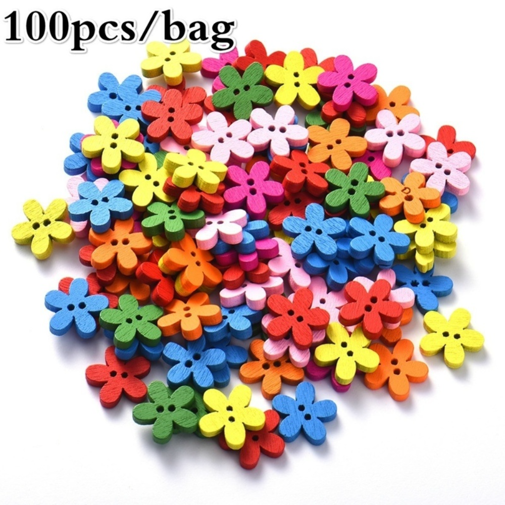 100 Pcs 2-hole Mixed Flower Wo - Woodworking Z Clips avis et prix