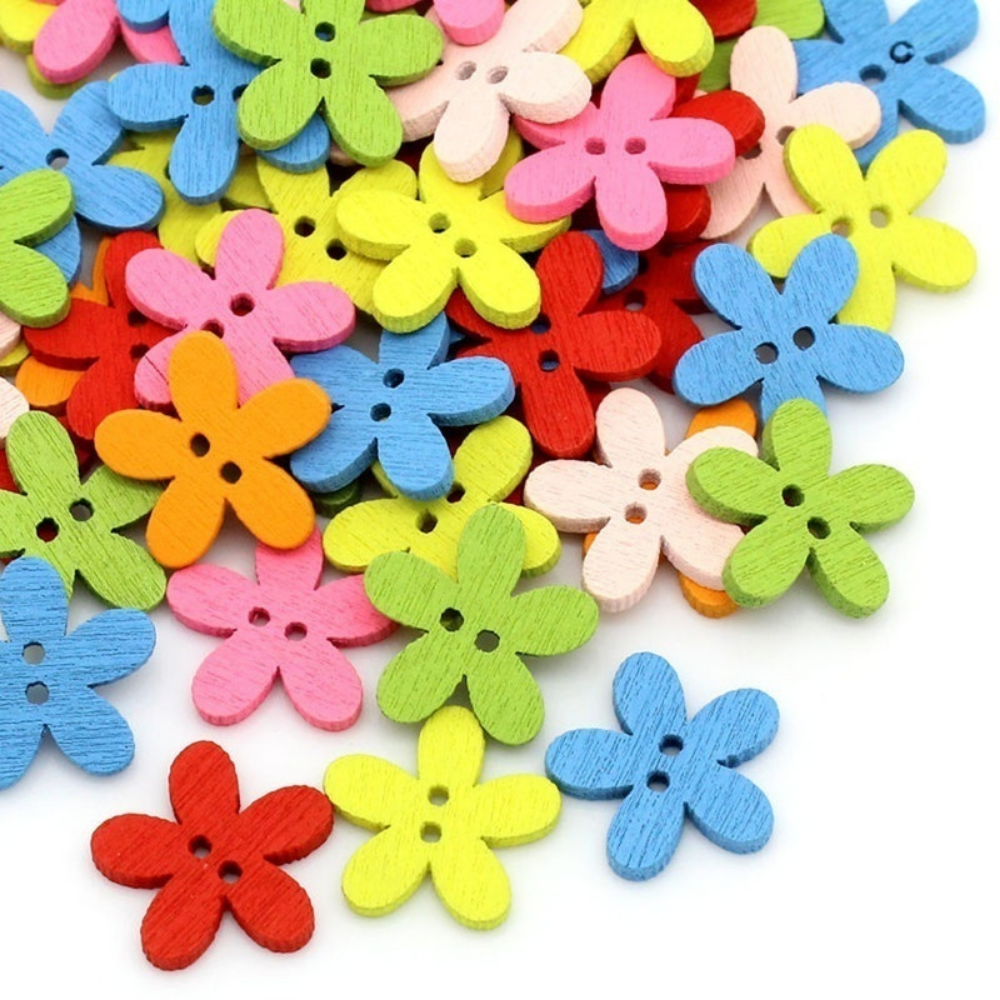 100 Pcs 2-hole Mixed Flower Wo - Woodworking Z Clips avis et prix