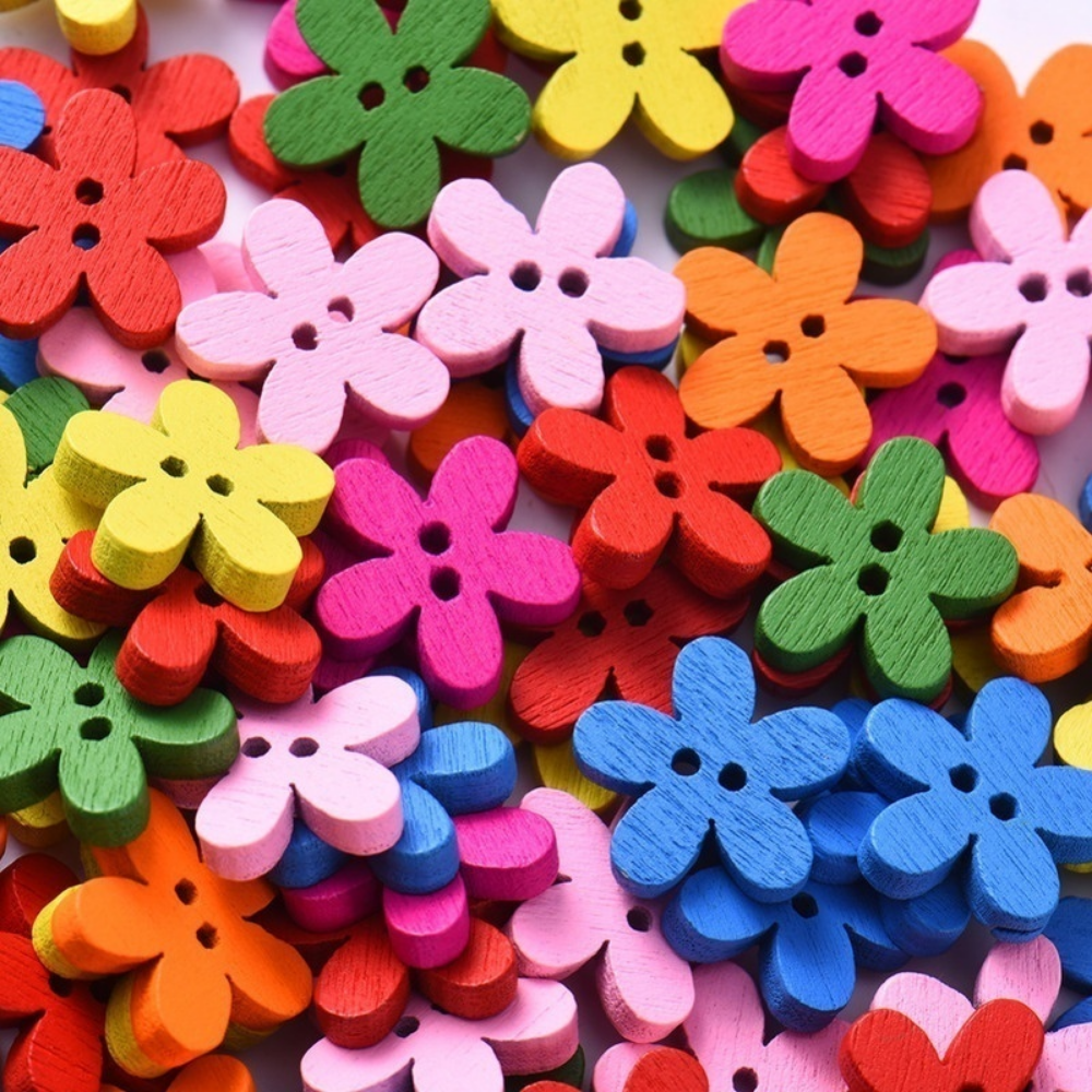 100 Pcs 2-hole Mixed Flower Wo - Woodworking Z Clips avis et prix