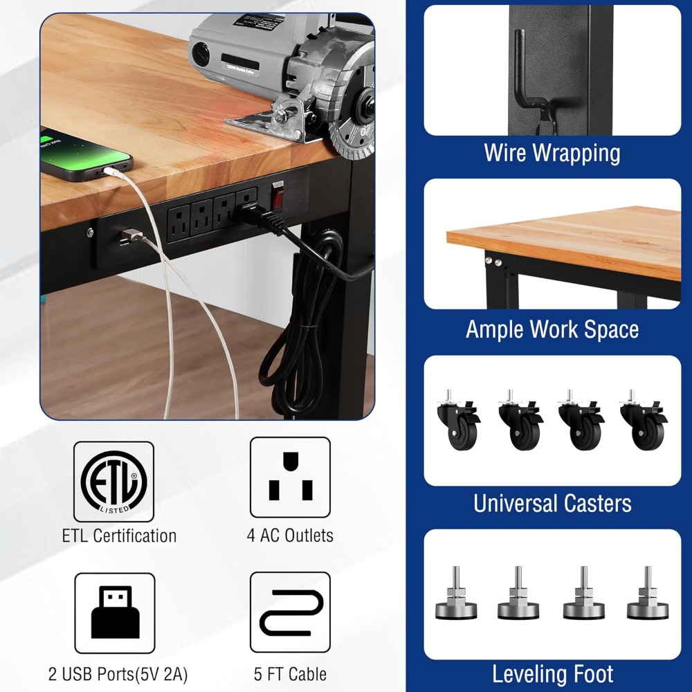 Garage Workbench, 48X22 Adjust - Woodworking Garage avis et prix