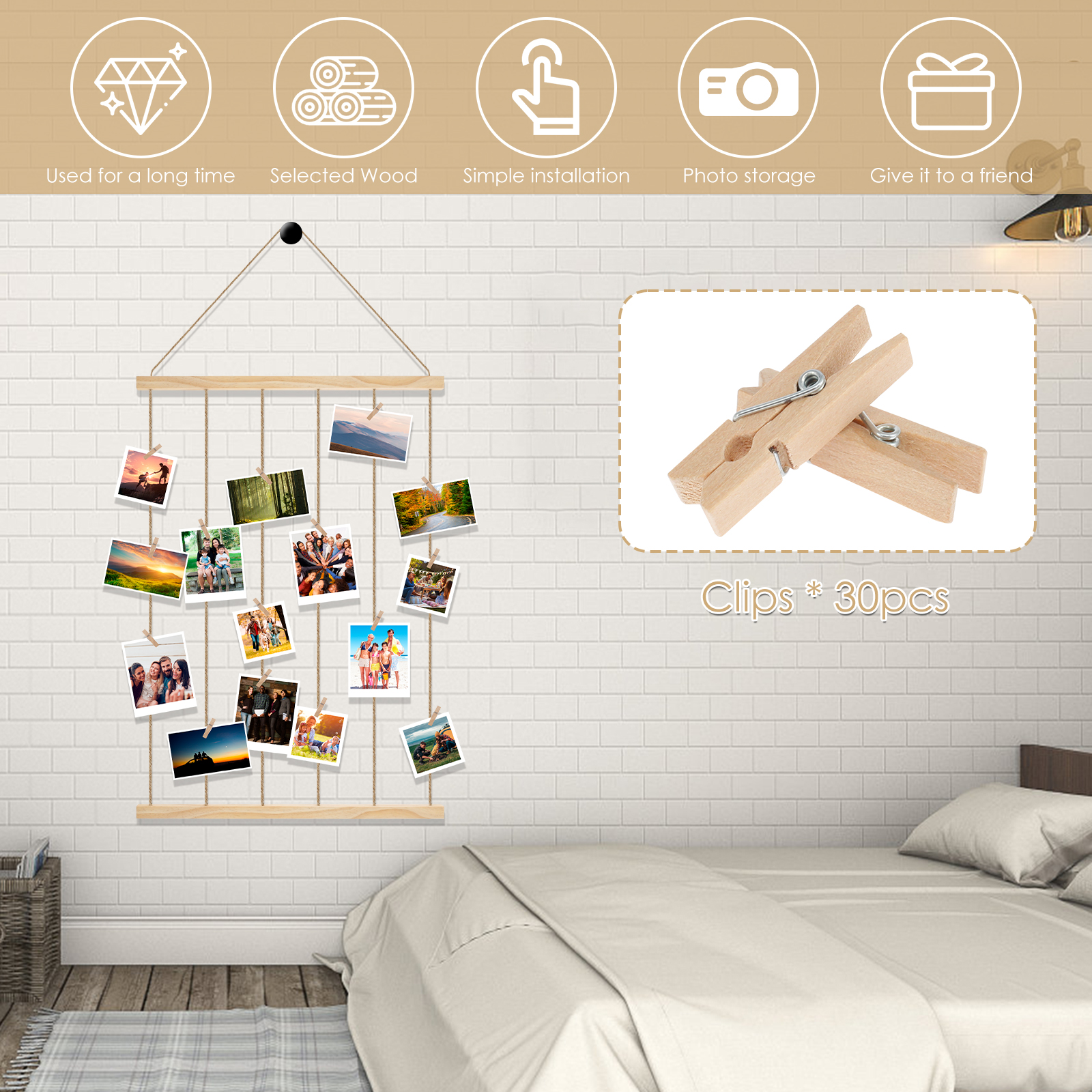 DIY Craft Hanging Photo Displa - Woodworking Z Clips avis et prix