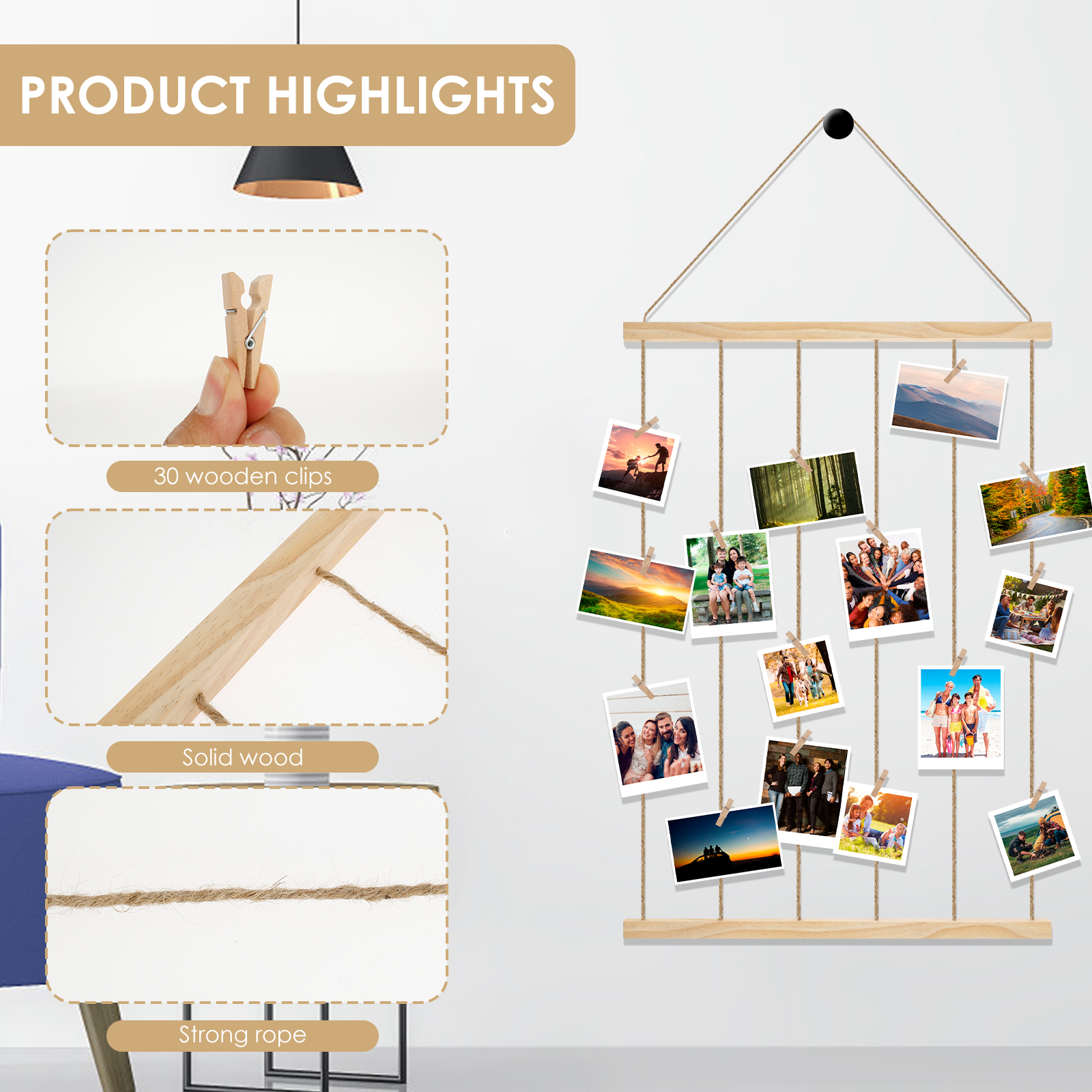 DIY Craft Hanging Photo Displa - Woodworking Z Clips avis et prix