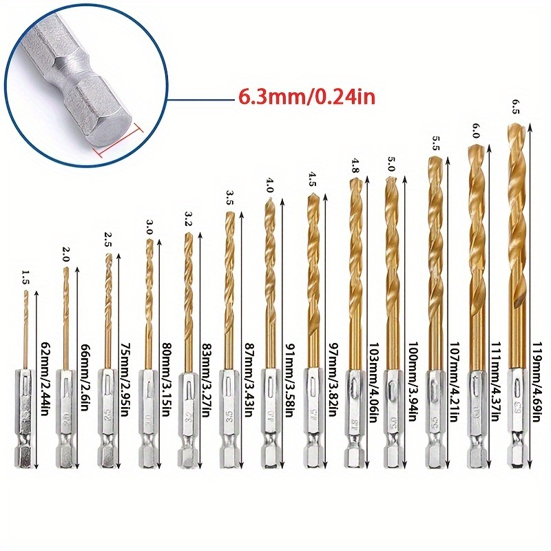 13pcs Titanium Coated Twist Dr - Woodworking Drill Bits avis et prix