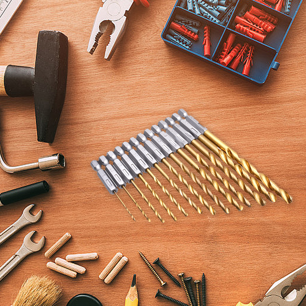 13pcs Titanium Coated Twist Dr - Woodworking Drill Bits avis et prix