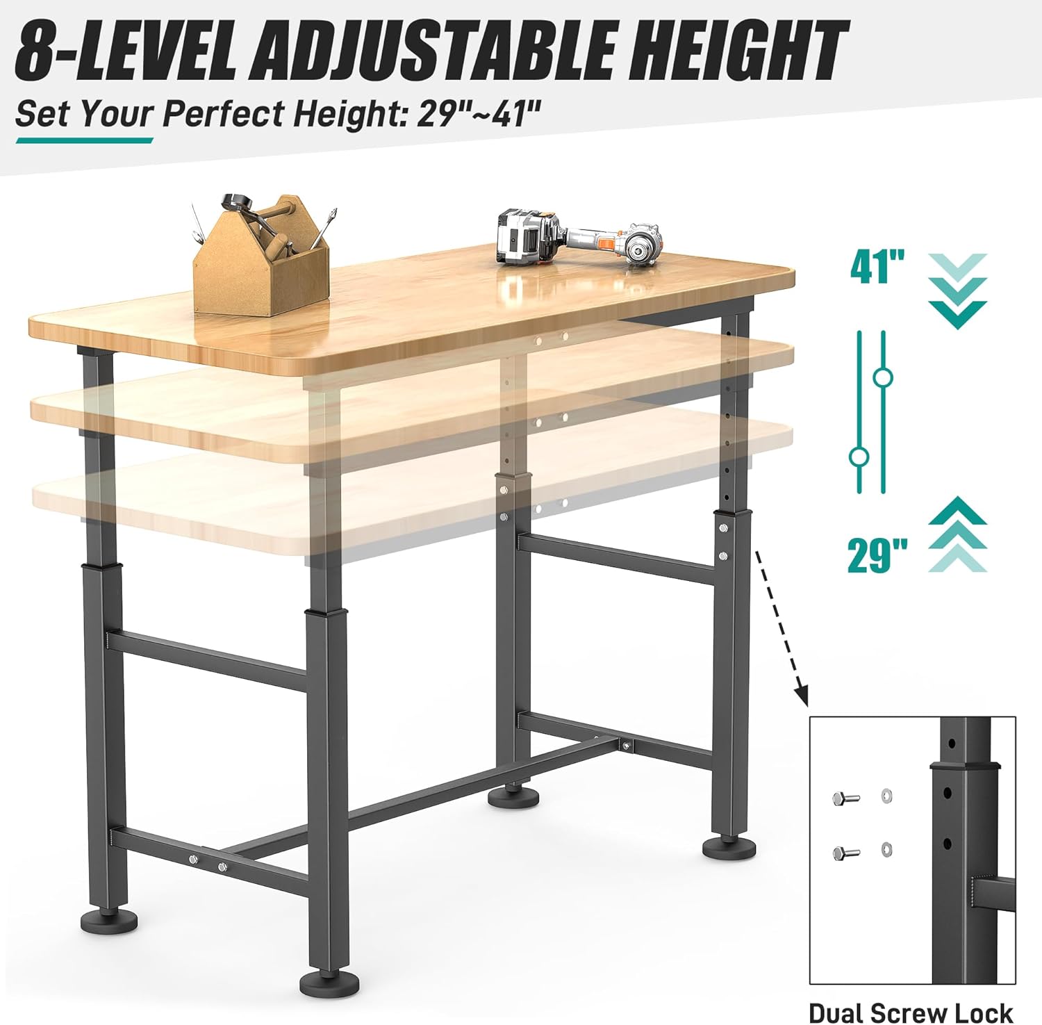 Adjustable Height Work Table G - Woodworking Garage avis et prix