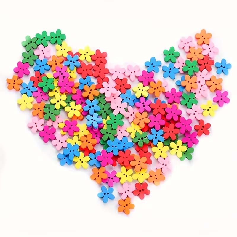 50/100PCS Flower wooden button - Woodworking Z Clips avis et prix