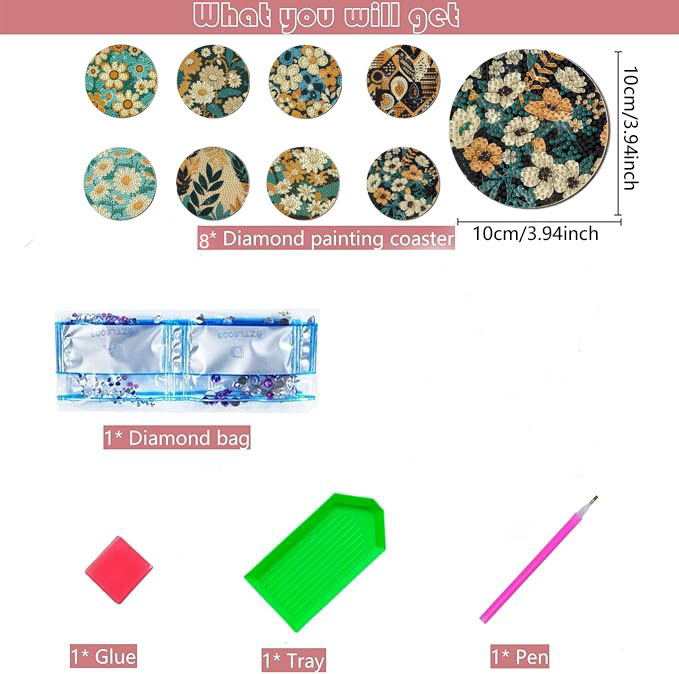 8 pieces DIY diamond Painting  - Woodworking Hobbies avis et prix